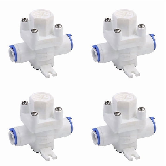 4X Water Pressure Valve 3/8Inch Reducing Valve Water Pressure Relief Regulator for RO System Water Regulator Controls,4 x Reducing Valve,White & Blue