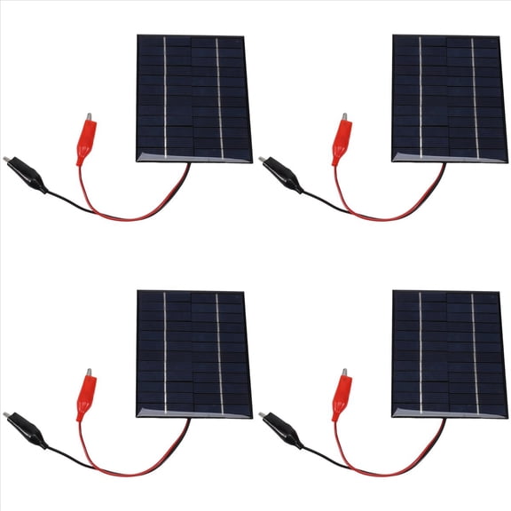 4X Waterproof Solar Panel 5W 12V Outdoor Solar Cells Charger Polysilicon Epoxy Panels 136X110MM for 9-12V Battery Tool,4 x Solar Panel