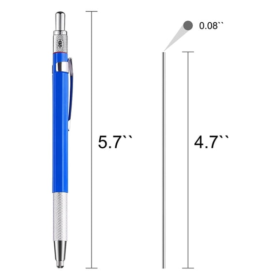 4X Welders Pencil with 48x Round Silver Refills, Metal Marker Pen Metal Carbide Scriber Mechanical Pencils