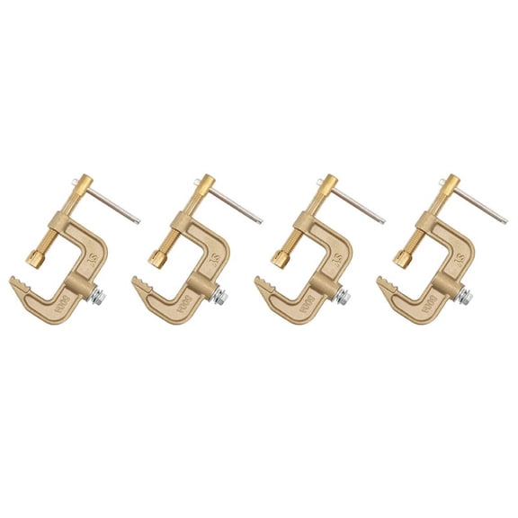 4X Welding Ground Clamp, 500A Current G-Type Solid Brass Ground Clamp, 43mm Jaw Width for Tig Mig Welders