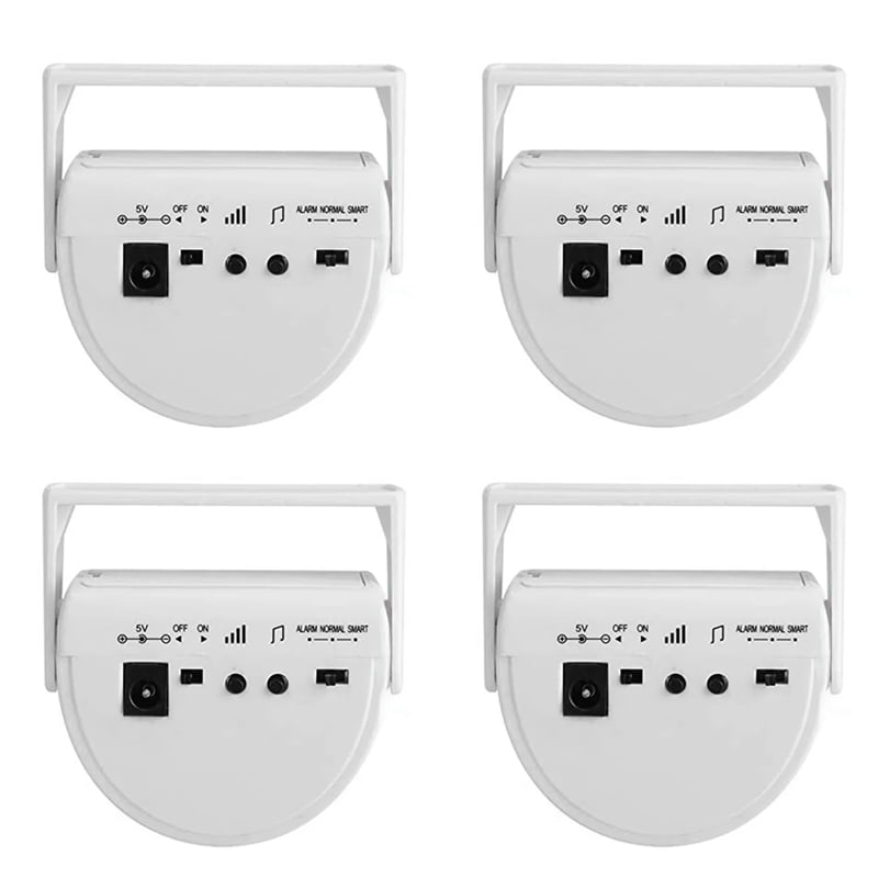 4X Wireless Guest Welcome Chime Alarm Door Bell 32Song PIR Motion Sensor,4 x wireless guest doorbell sensor (without 3xAAA batteries),White