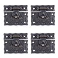 4X Wood Case Chest Box Rectangle Clasp Closure Hasp Latches Bronze Tone