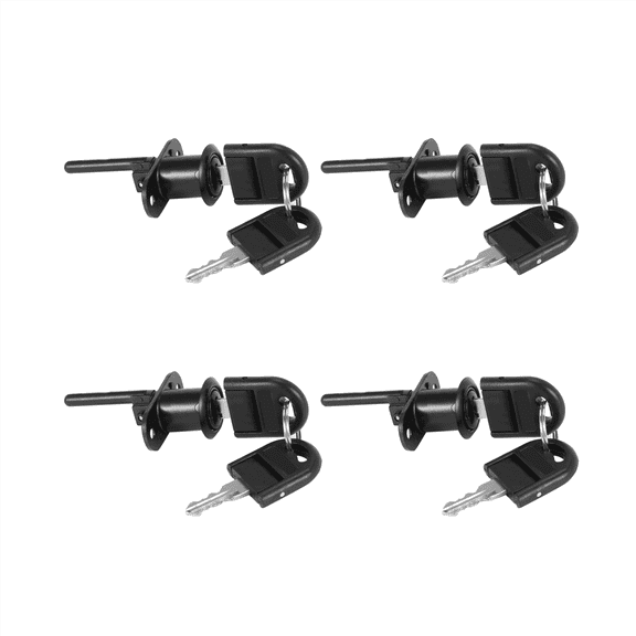 4X Zinc Alloy Computer Desk Cabinet Mailbox Drawer Cupboard Locker Cam Lock with Keys, Black