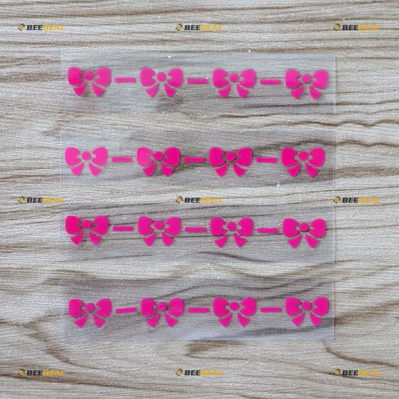 4X hot Pink 4" Butterfly Bow Tie Door Handle Decal Sticker Car Vinyl for seden Coupe