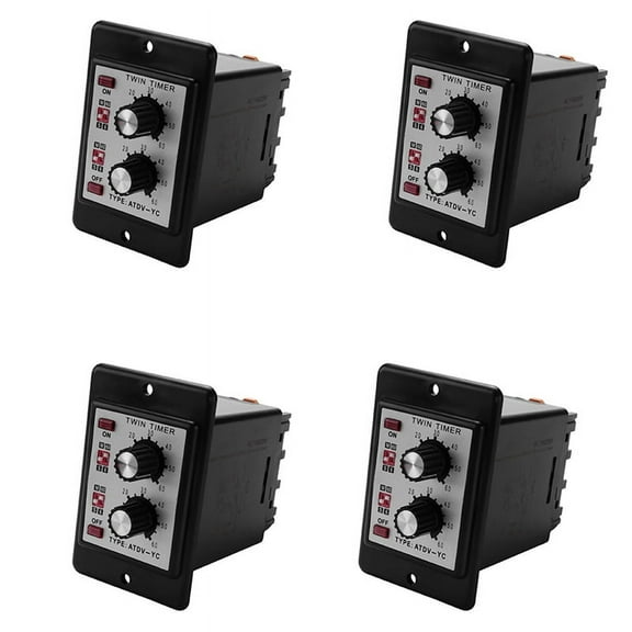 4X on Off Twin Relay Knob Control Time Switch ATDV- 6S-60M Relay Board AC 110/220V Electrical Access(AC110/220V)