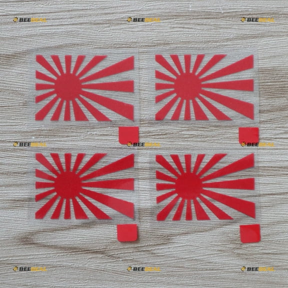 4X red 2" Japanese Rising Sun Decal Sticker JDM Japan Car Vinyl Die-Cut no bkgrd fit for Toyota Honda Mazda