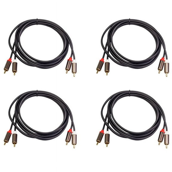 4X 2RCA to 2 RCA Coaxial Audio Cable 3.5 Jack Stereo RCA Audio Cord 1M for Home Theater DVD TV Amplifier CD