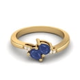 thumbnail image 1 of 4X3mm Pear Blue Sapphire 925 Sterling Silver Gold Vermeil Bypass Two Stone Women Mother's Day Gift Ring, 1 of 1