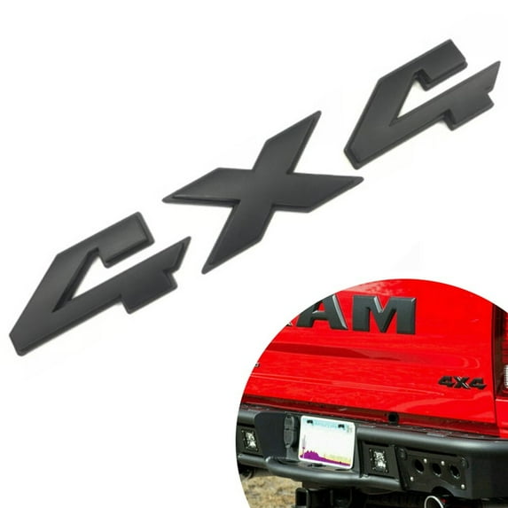 4X4 3D Rear Tailgate Emblem Badge Nameplate Matte Black for Dodge Ram1500 2500