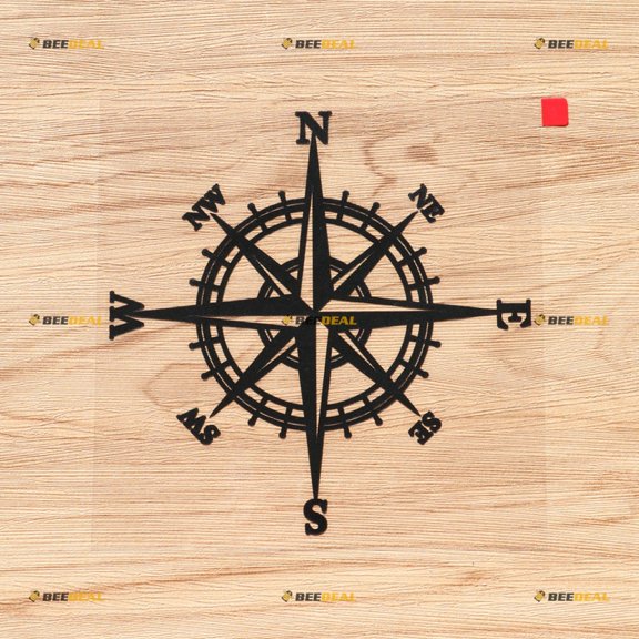 4X4 4WD Compass Off Road Decal Sticker Vinyl - Black 4 Inches - fit for Jeep Ford Chevy Toyota Style c