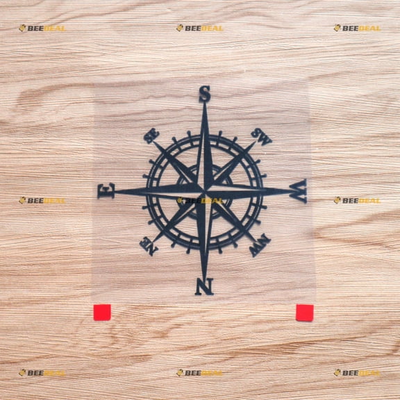 4X4 4WD Compass Off Road Decal Sticker Vinyl - Black 7 Inches - fit for Jeep Ford Chevy Toyota Style c