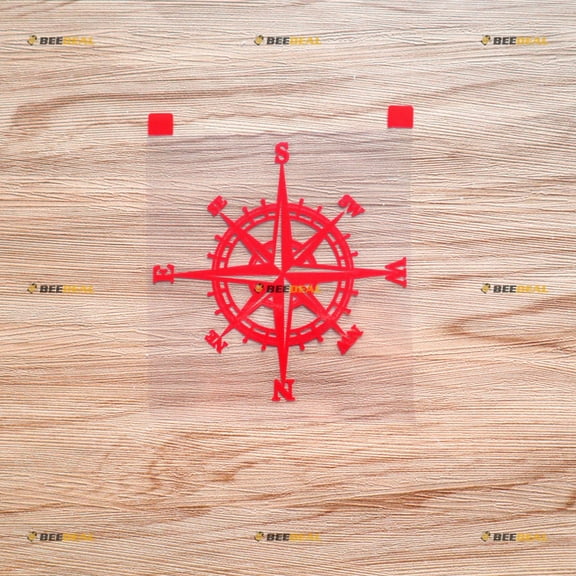 4X4 4WD Compass Off Road Decal Sticker Vinyl - Red 4 Inches - fit for Jeep Ford Chevy Toyota Style c