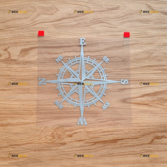 4X4 4WD Compass Off Road Decal Sticker Vinyl - Silver 6 Inches - fit for Jeep Ford Chevy Toyota Style c