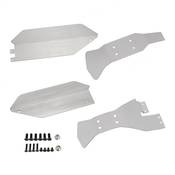 4X4 Chassis Armor Kit Stainless Steel, Silver Enhances Durability for TRAXXAS 1/10 SLASH, 4Pcs
