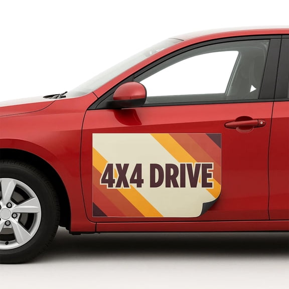 4X4 Drive Car Magnet Sign by DC | Flexible Car Magnetic Sheets with Adhesive Backing | 12"x18" Bumper Magnet Sticker for Vehicles, Trucks & Business Advertising Signs | 2 PC | Made in USA