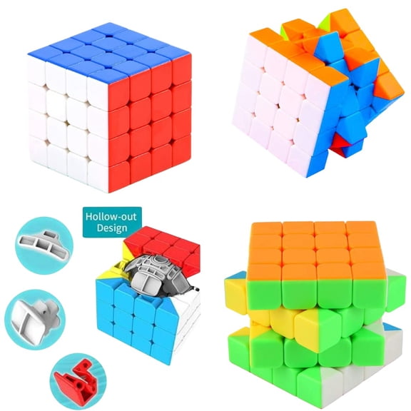 4X4 High Speed Stickerless Magic Cube Brainteaser Stress Buster Ru bic Cube