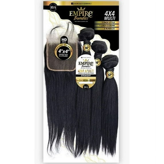4X4 Multi Straight Empire Bundles By Sensationnel HWUE4ST / Natural / 14+16+18 Beauty Supply