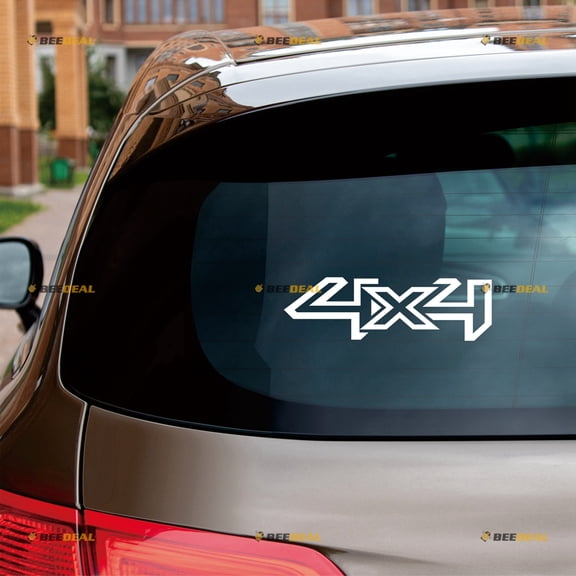 4X4 Off Road Sticker Decal Vinyl - 2 Pack White 6" - Fit For Ford Chevy GMC Toyota Jeep Car Pickup Truck No Background Die-cut 1227a4