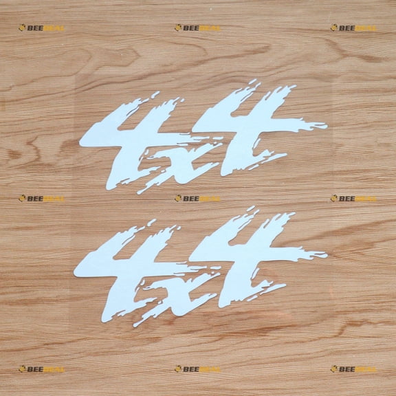 4X4 Off Road Sticker Decal Vinyl - 2 Pack White 8" - Fit For Ford Chevy GMC Toyota Jeep Car Pickup Truck No Background Die-cut 0211a5