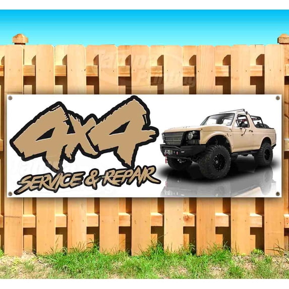 4X4 Service And Repair 13 oz Vinyl Banner With Metal Grommets