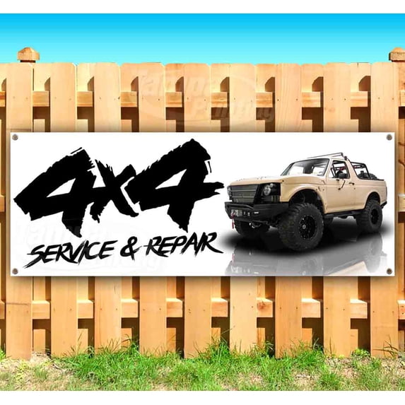 4X4 Service & Repair 13 oz Vinyl Banner With Metal Grommets