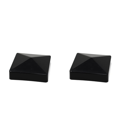 4X4 (True) (100mm) Fence Post Plastic Pyramid Post Cap For A Post Black - 2 Pack