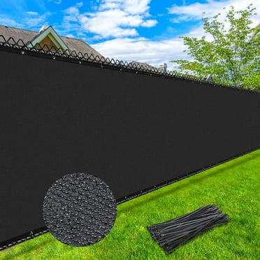 4X50FT Fence Privacy Screen Fence, 90% Privacy Shade Cover, Garden Net with Straps & Brass Grommets-Black
