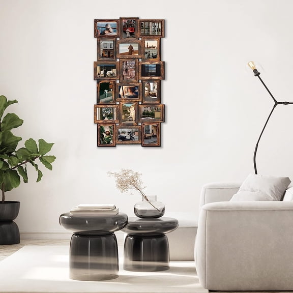 4X6 Collage Picture Frames for Wall Decor, 18 Opening Collage Wall Hanging for 6x4 Photo, Multi Picture Frame Set with One-piece Design Gold