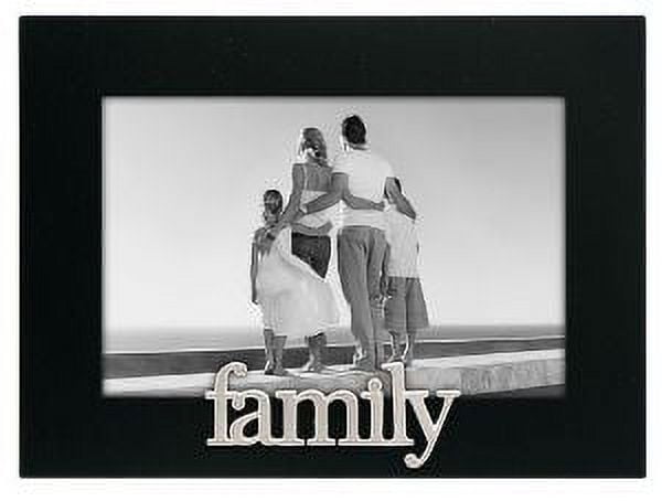 Picture Frame Wood 4x6” Concave With Black Painted Rim Freestanding A24