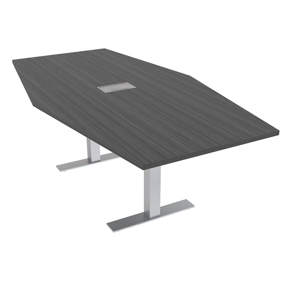 4X6 Hexagon Conference Table Metal T Bases Data And Electric Module