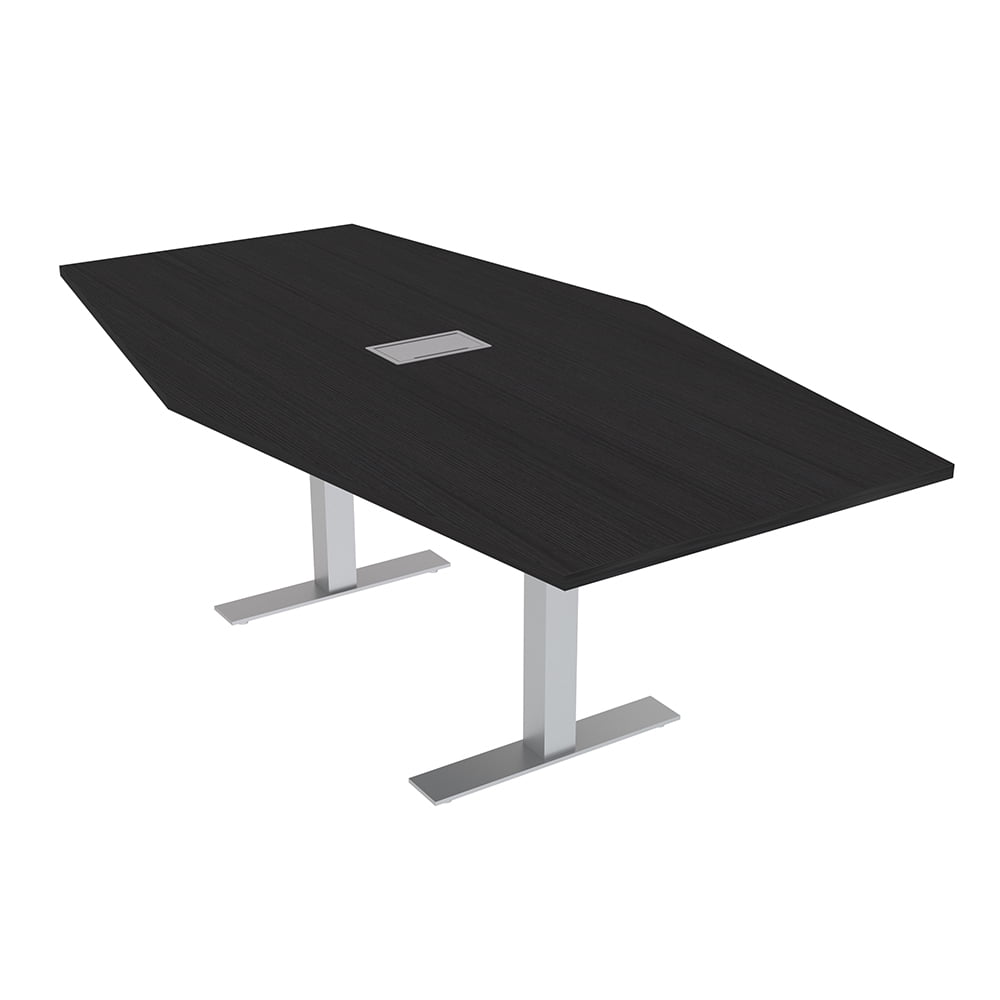 4X6 Hexagon Conference Table Metal T Bases Data And Electric Module ...
