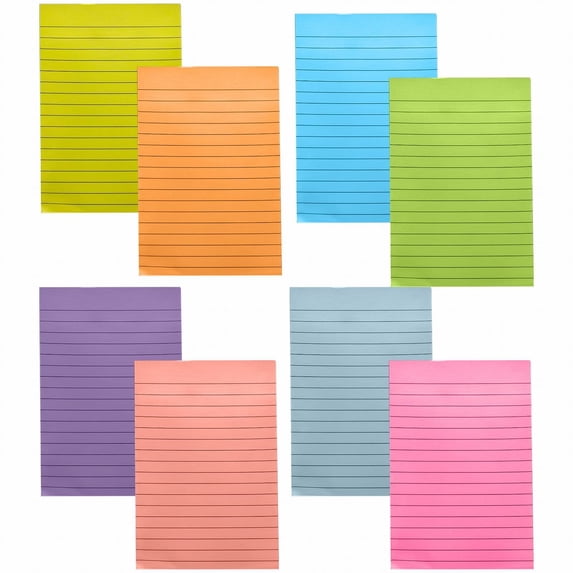 4X6 Inch Lined Stick Note Pads, Super Sticky Memo Sheets for Desk Organization Home Office office Supplies Planning Writing Notes Reminder, 1 Sticky Note
