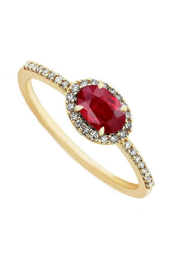 4X6 Mm Natural Ruby Glass Filled Gemstone 925 Sterling Silver Ring For Women