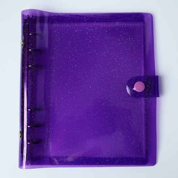 4X6 Photo Album - 6 Ring Glitter Notebook Sparkle Binder With Refillable Photo Sleeves - Fits 40 Slide In Photo Prints (GRAPE, 4X6)