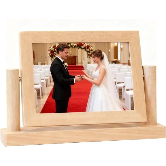 4X6 wooden picture frames ,rotating picture frame double-sided design suitable for desktops and tables bridal shower gifts certificate,Photo Display,tabletop hanging,Gift Ideas,Home Decor,Horizontal