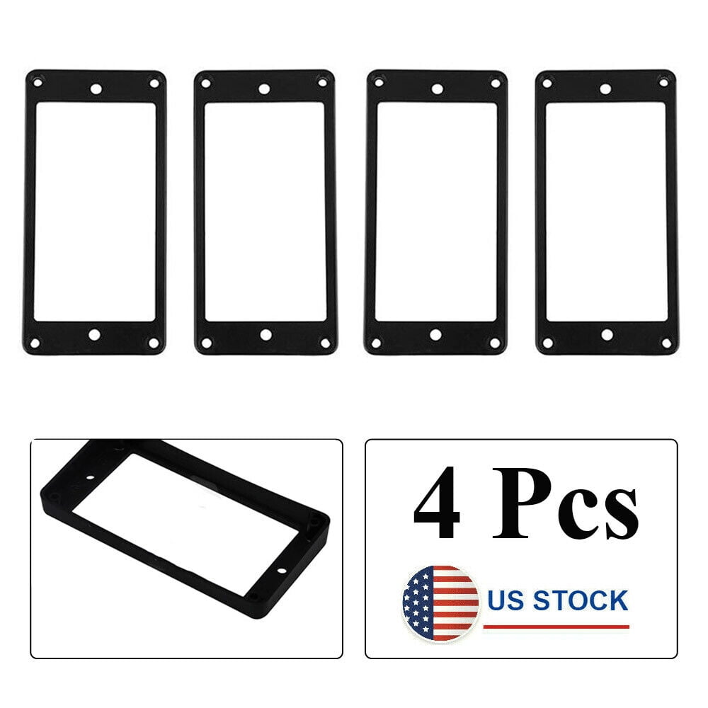 4XBlack Humbucker Pickup Rings Curved Bottom Bridge Neck Frame For ...