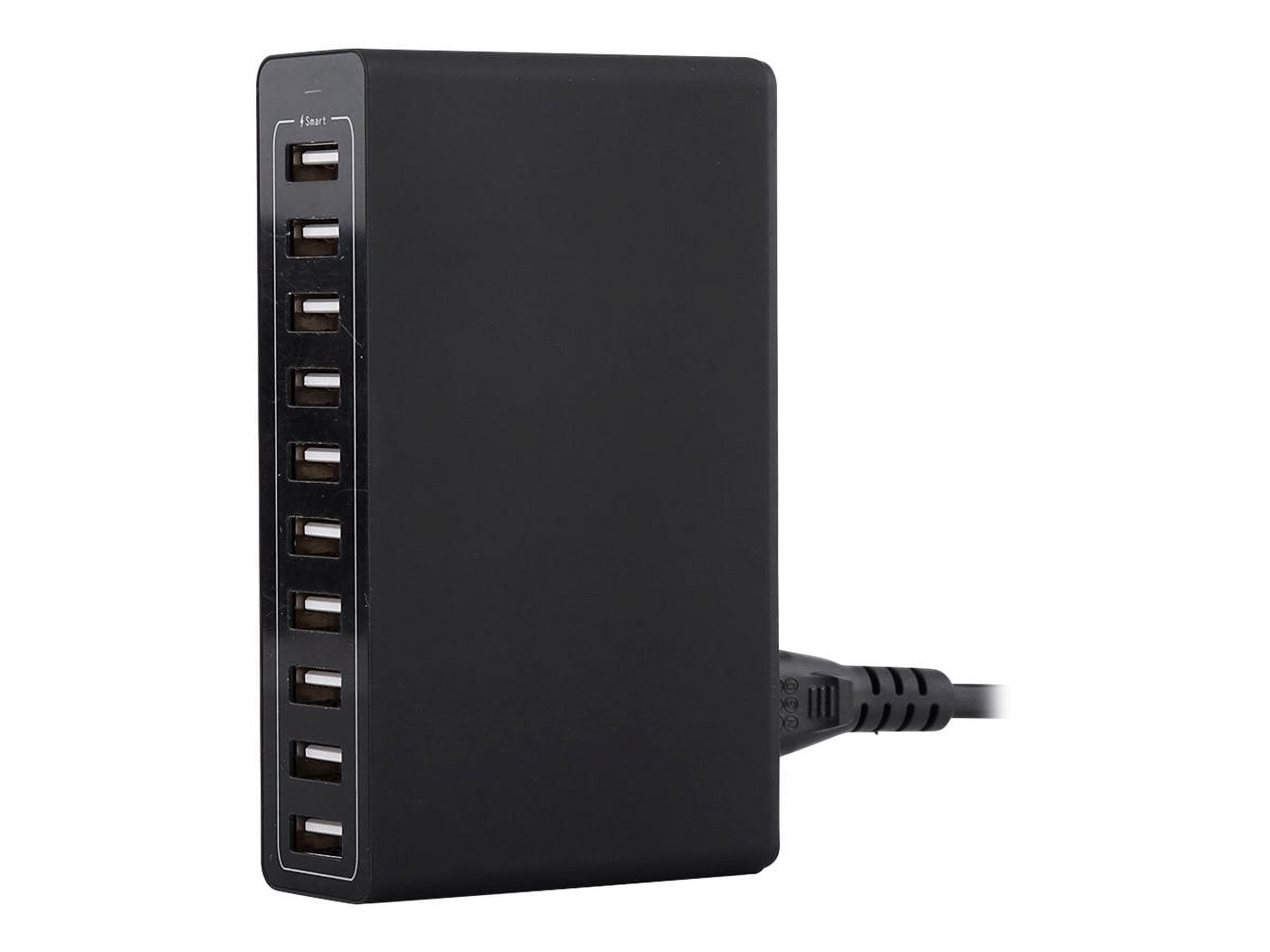 4XEM 10 Port 50W 10AMP Usb-A Charger Wall Charger Black