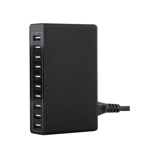4XEM 10 Port 50W 10AMP Usb-A Charger Wall Charger Black - Walmart ...