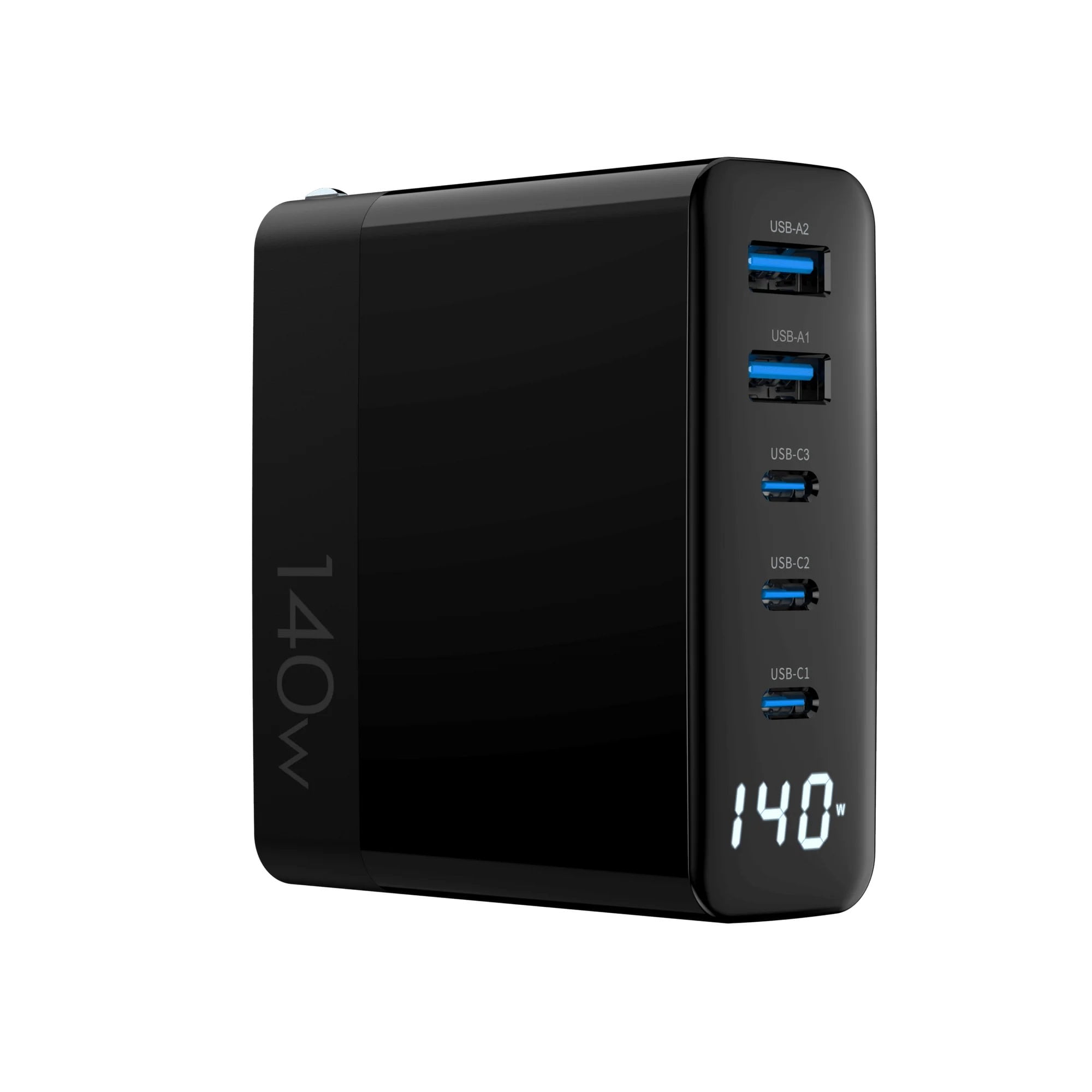 4XEM 140W GAN Power Delivery Charger with 2 USB-A ports and 3 USB-C ...