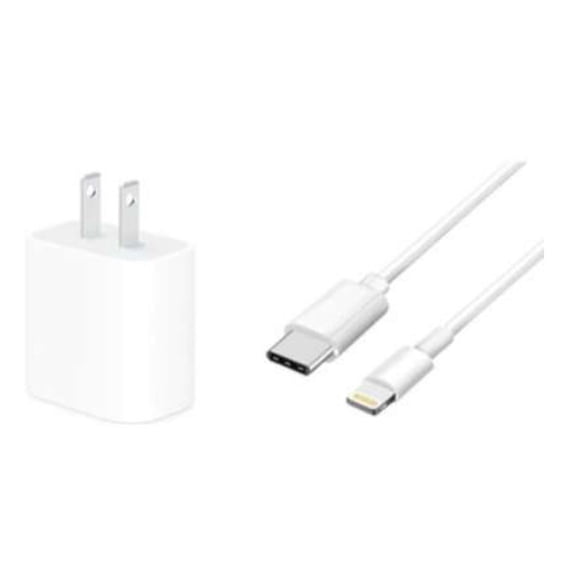 4XEM 20W iPhone12 USB-C Power Adapter and 6FT USB-C 8-Pin Lightning Cable, White