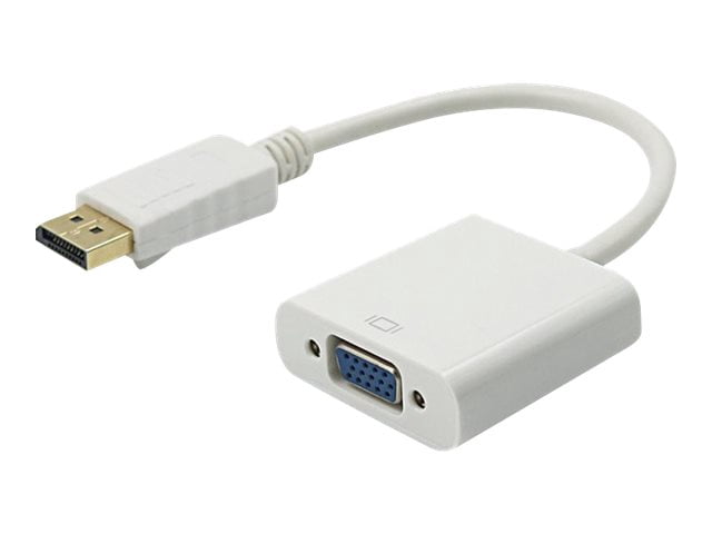 4XEM 4XDPVGAW 9" DisplayPort To VGA M/F Adapter Cable - White