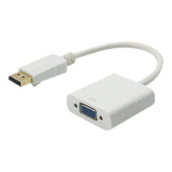4XEM 4XDPVGAW 9" DisplayPort To VGA M/F Adapter Cable - White