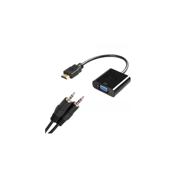 4XEM 4XHDMIVGAAB HDMI to VGA Adapter With 3.5mm Audio Cable - Black