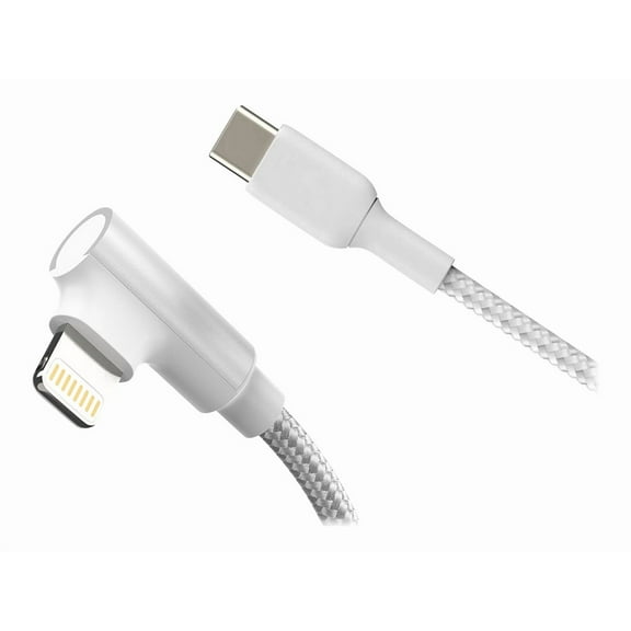 4XEM 4XLIGHTNING6RAW White USB-C to Lightning Right Angled 6 FT Charging Cable
