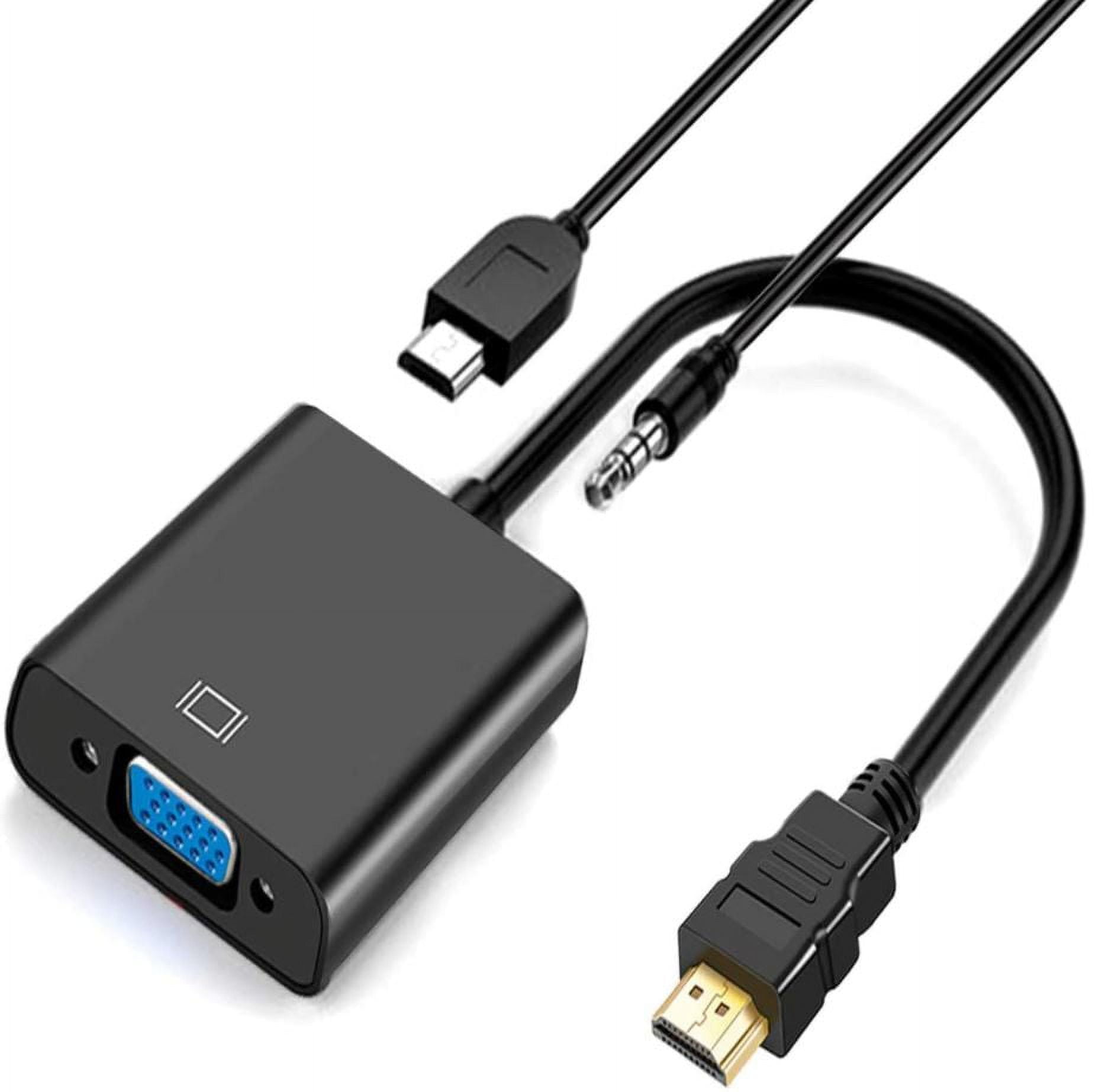 4XEM HDMI to VGA Adapter with Power and 3.5mm Audio Cable, Black