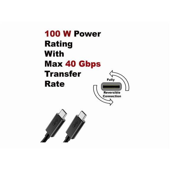 4XEM USB-C to C 40 Gigabit Half Meter Cable 4XUSB40G050CM