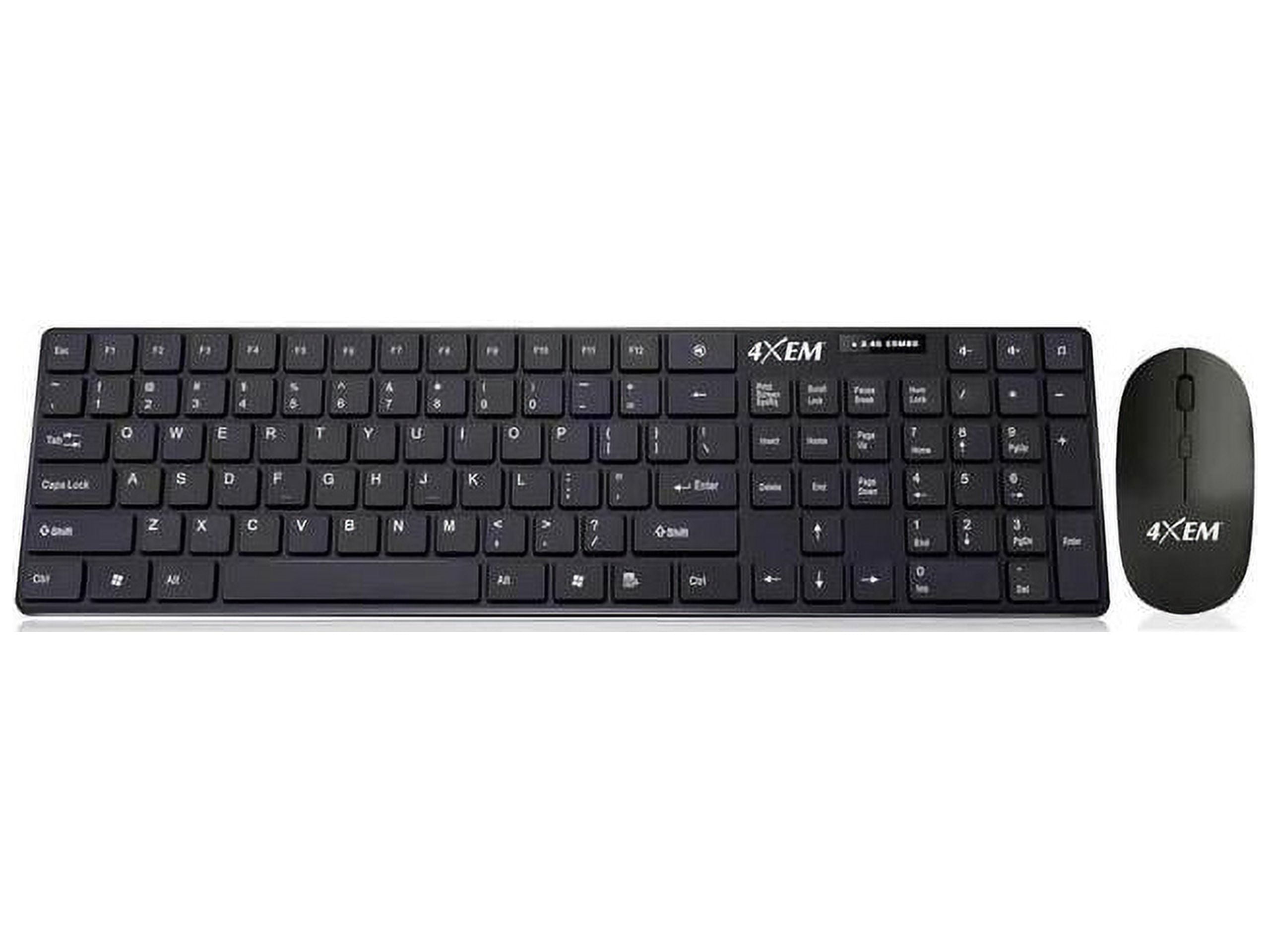 4XEM Wireless Mouse and Keyboard Combo 4XWLSKMS1 Black USB 2.0 2.4GHz Wireless Wireless Mouse and Keyboard Combo