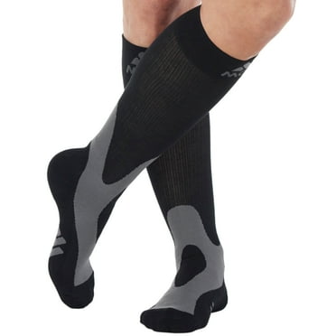 4XL Extra Large Men and Womens Compression Socks 20-30mmHg - Black, 4X-Large