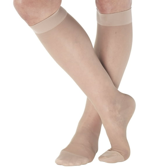 4XL Extra Wide Compression Socks for Pregnants 15-20 mmHg - Nude, 4X-Large