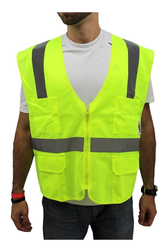 4XL Lime Safety Vest/ 4 Pockets ANSI/ISEA 107-2015 Class 2